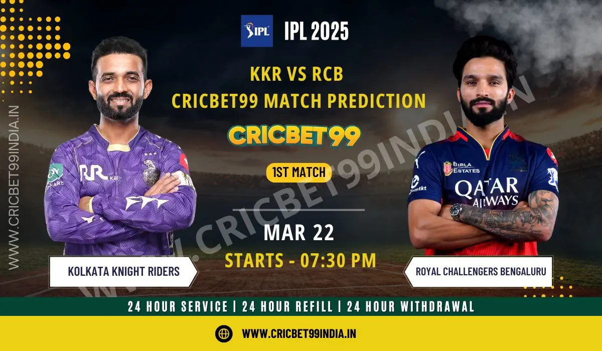 Read more about the article KKR vs RCB IPL 2025 1st Match Prediction – Cricbet99 Analysis