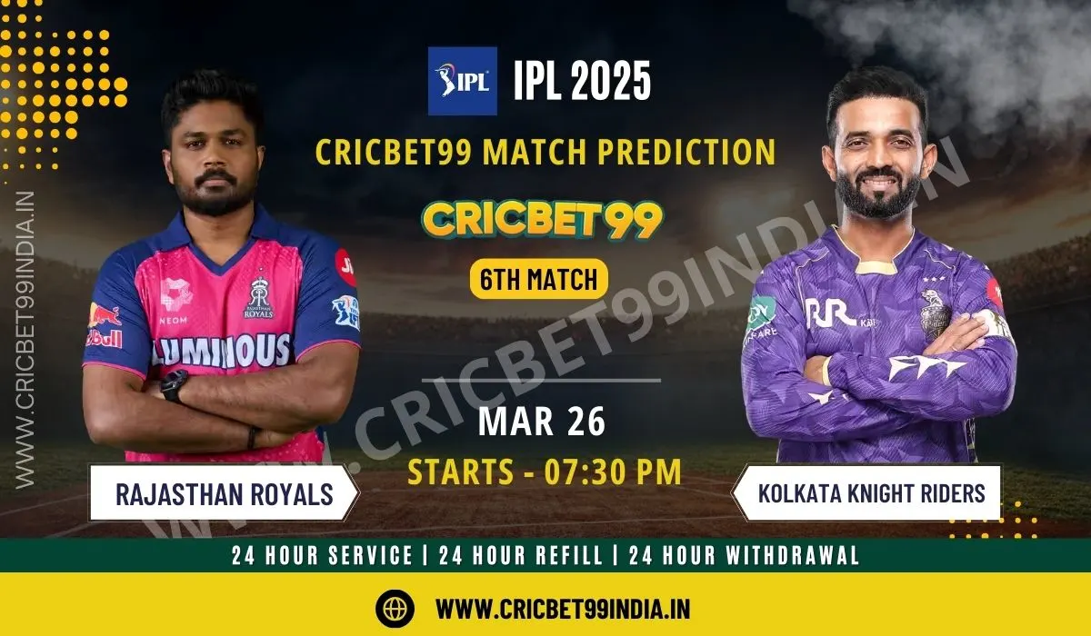 Read more about the article Cricbet99 Match Prediction: RR vs KKR – IPL 2025, Match 6